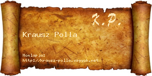 Krausz Polla névjegykártya